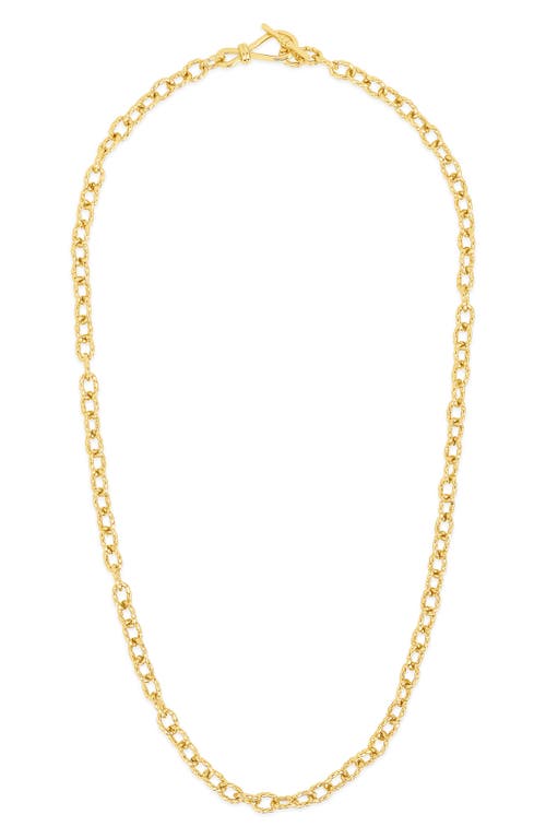 Sterling Forever Scottie Textured Chain Toggle Necklace In Gold