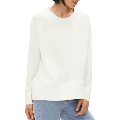 Eileen Fisher Crewneck Long Sleeve Knit Top, Ivory
