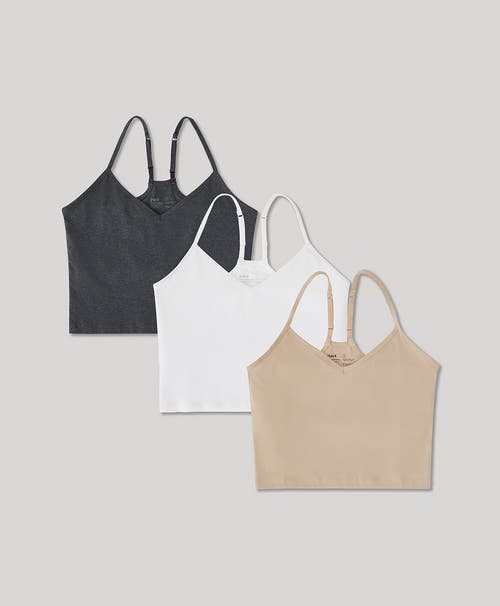 PACT PACT ORGANIC COTTON EVERYDAY SHELF BRA CROPPED CAMISOLE 3-PACK
