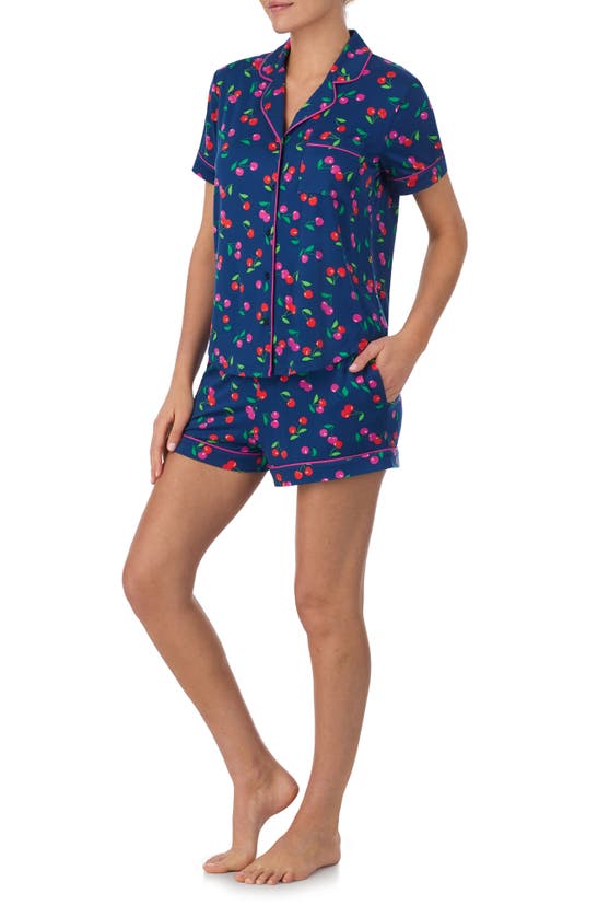 Shop Kate Spade Print Short Pajamas In Blue Print