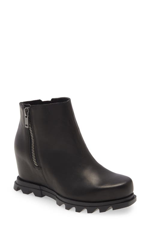 Size 10 SOREL Joan of Arctic III Waterproof Wedge Bootie in Black Sea Salt at Nordstrom,