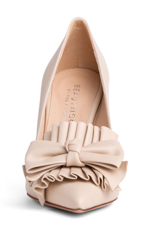 Shop Beautiisoles Olga Pointed Toe Pump In Beige