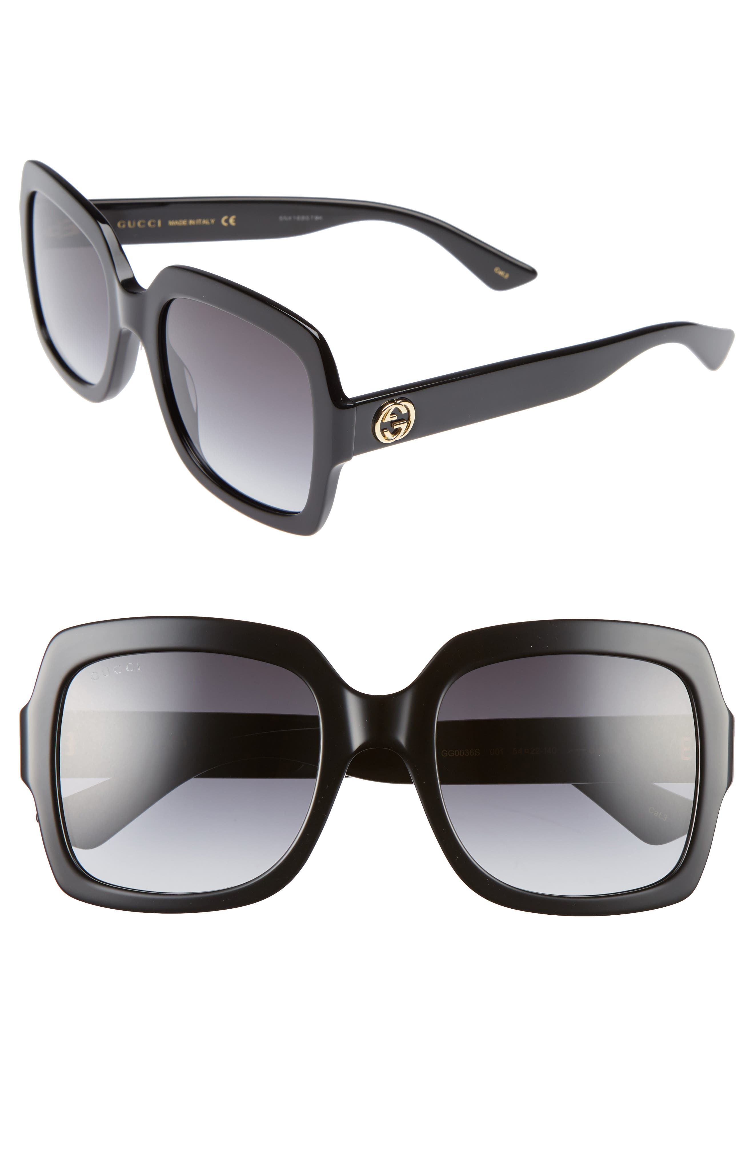 gucci 54mm square sunglasses