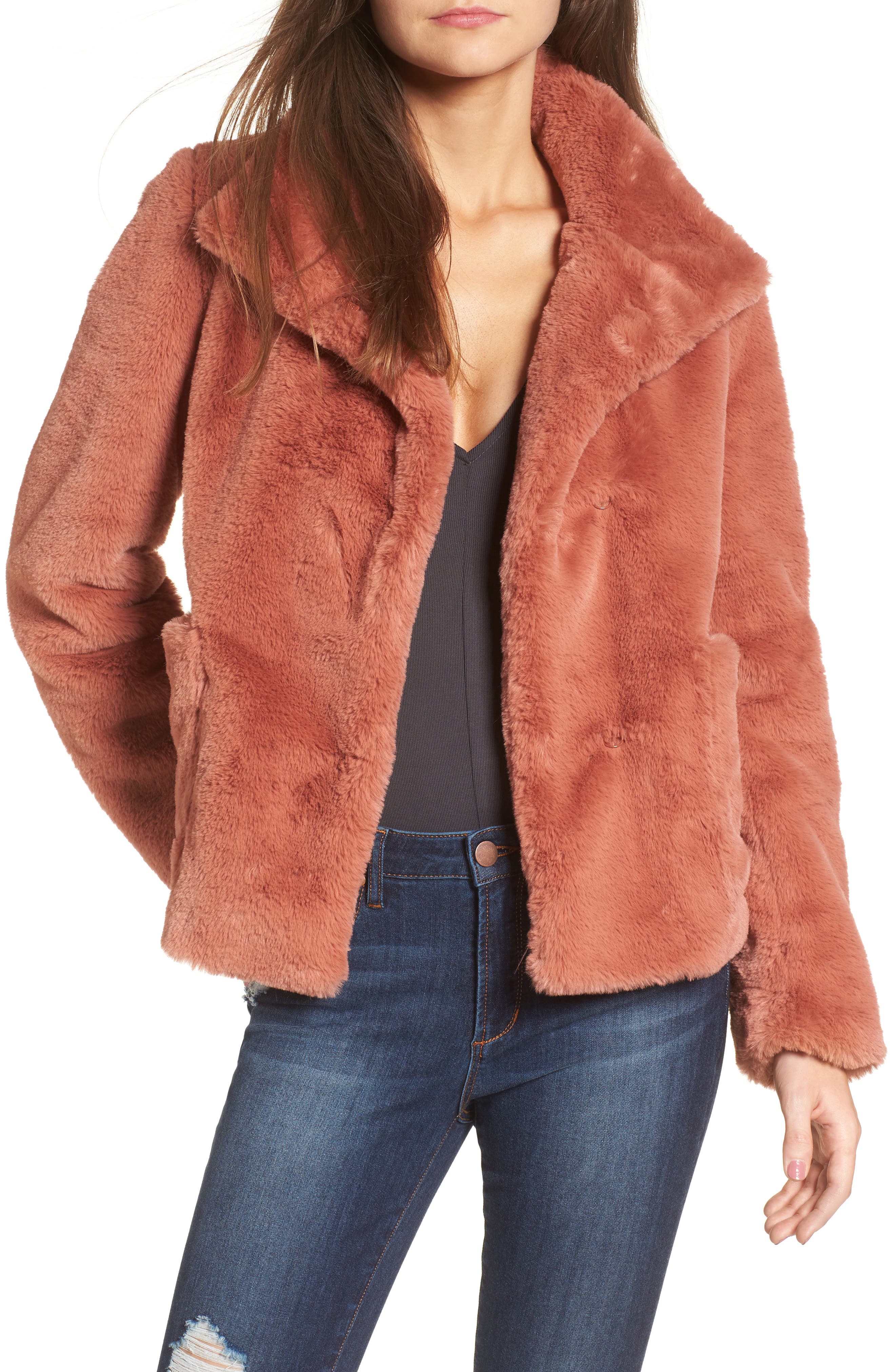 Leith Fur Fect Faux Fur Jacket Nordstrom Rack 5917