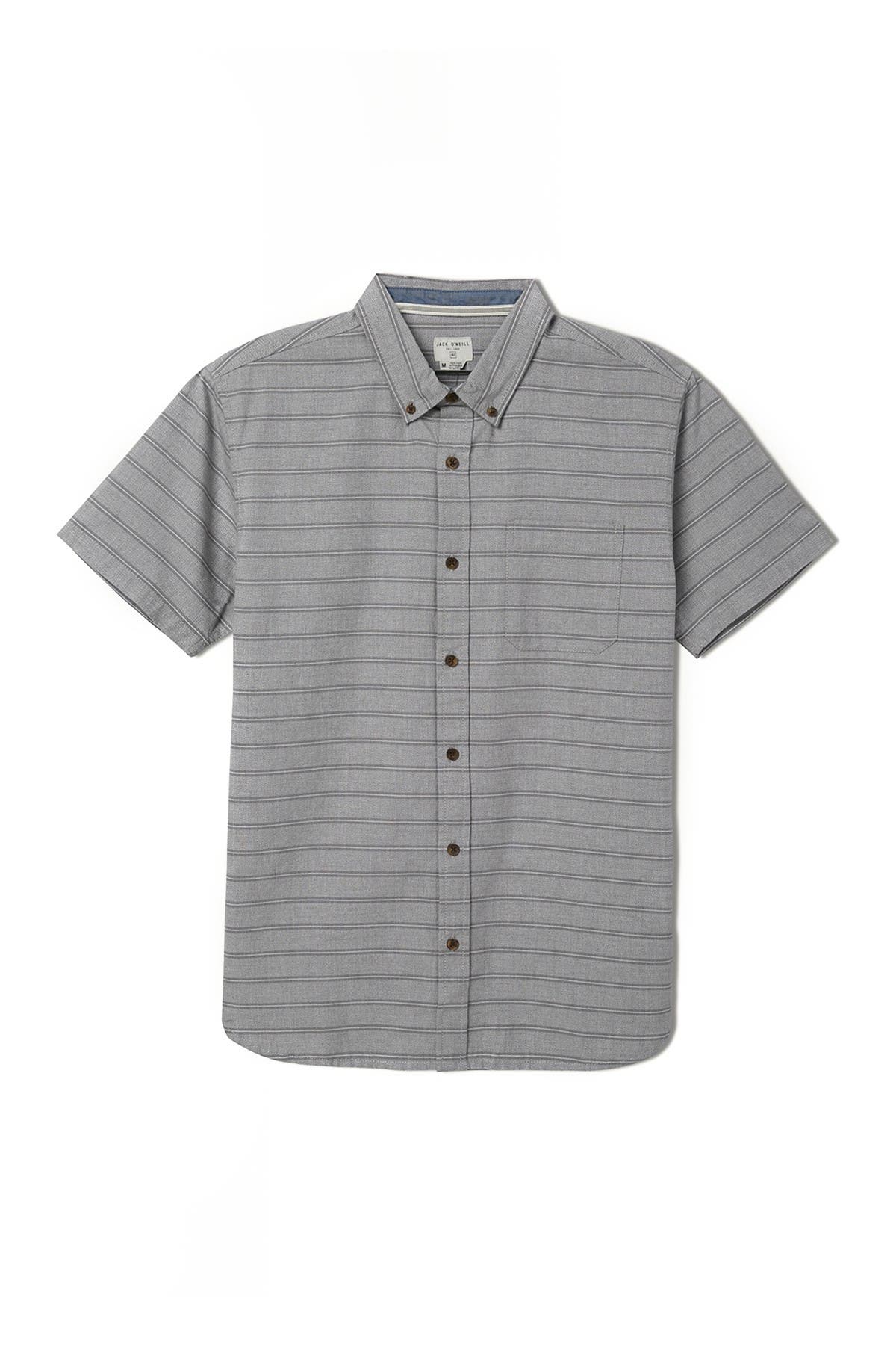 Jack O'neill Rising Stripe Short Sleeve Sport Fit Shirt In Gray