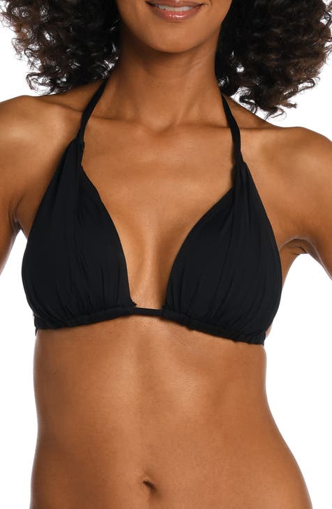 Women's Longline Keyhole Halter Bikini Top - Shade & Shore™ Black