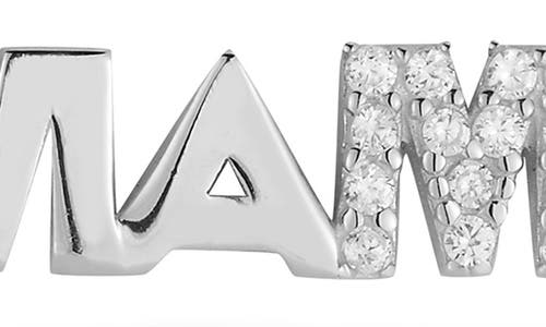 Glaze Jewelry Cz 'mama' Pendant Necklace In Silver