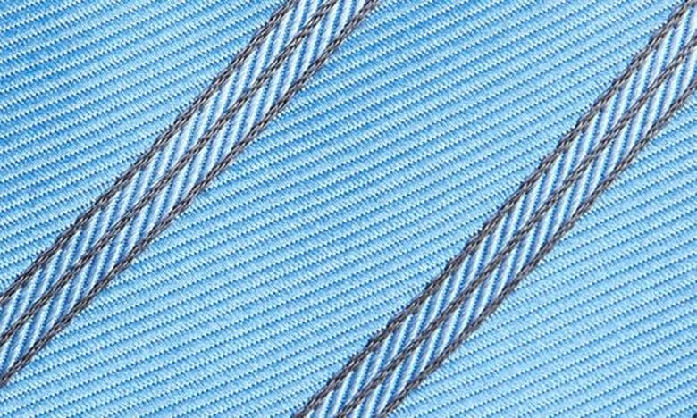 Shop Duchamp Stripe Silk Tie In Light Blue