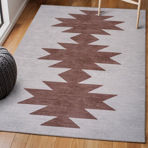 Jonathan Y Chayton Minimalist Geometric Machine-washable Area Rug In Gray/brown