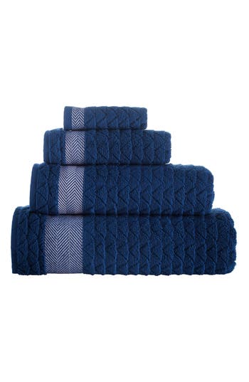 Brooks Brothers Herringbone 3-piece Towel Set In Navy