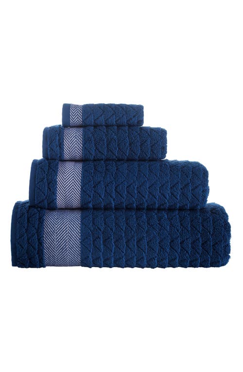 Brooks Brothers Herringbone 3-piece Towel Set In Navy