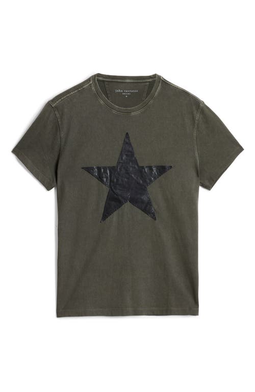 Shop John Varvatos Star Appliqué T-shirt In Carbon Grey