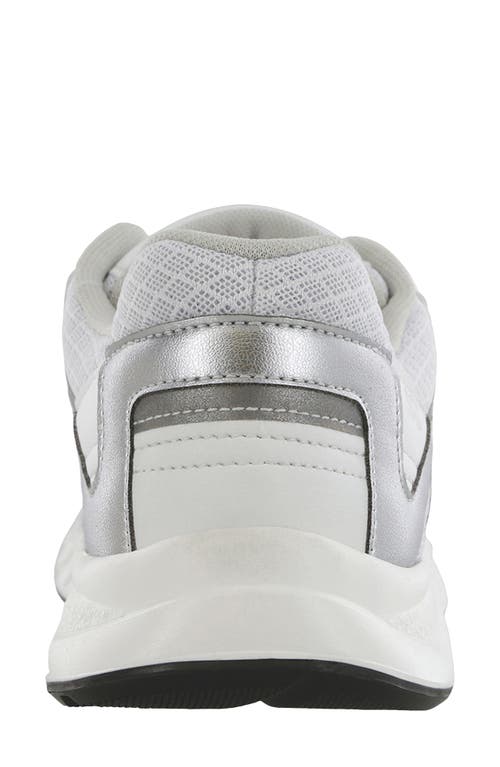 Sas Tempo Sneaker In White/silver
