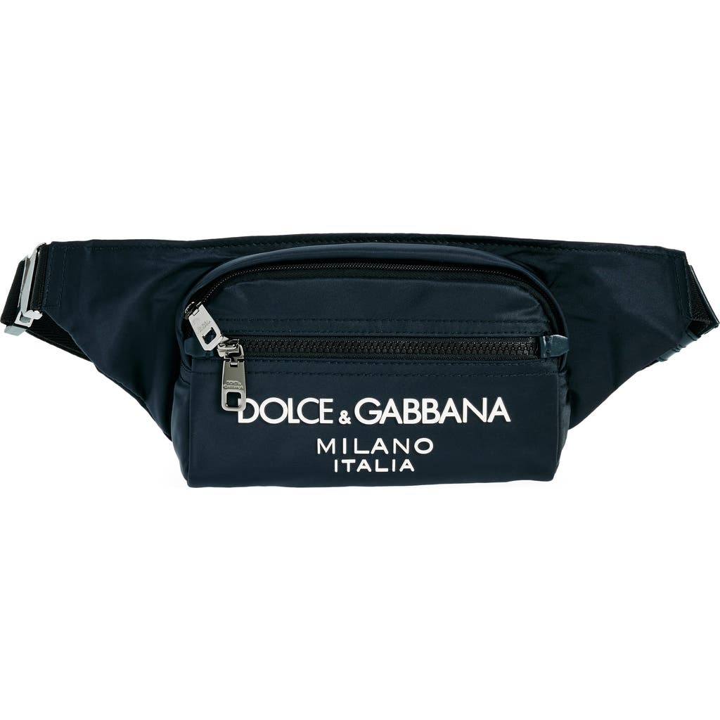 DOLCE & GABBANA DOLCE&GABBANA RUBBER LOGO NYLON BELT BAG