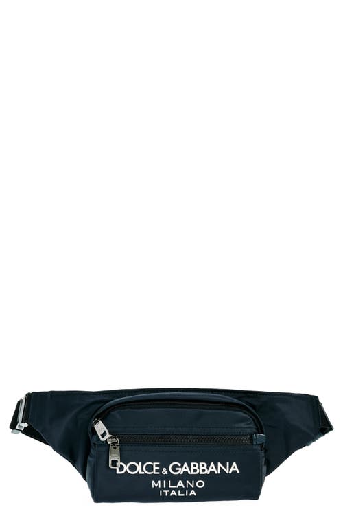 DOLCE & GABBANA DOLCE&GABBANA RUBBER LOGO NYLON BELT BAG 
