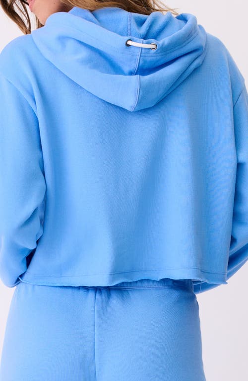 Shop Pj Salvage Faded Nights Crop Hoodie In Bright Blue