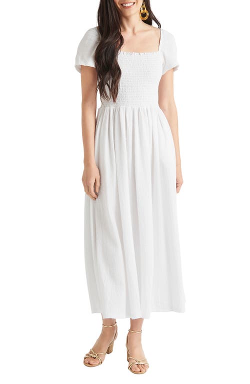 Splendid Tai Smocked Dress in White