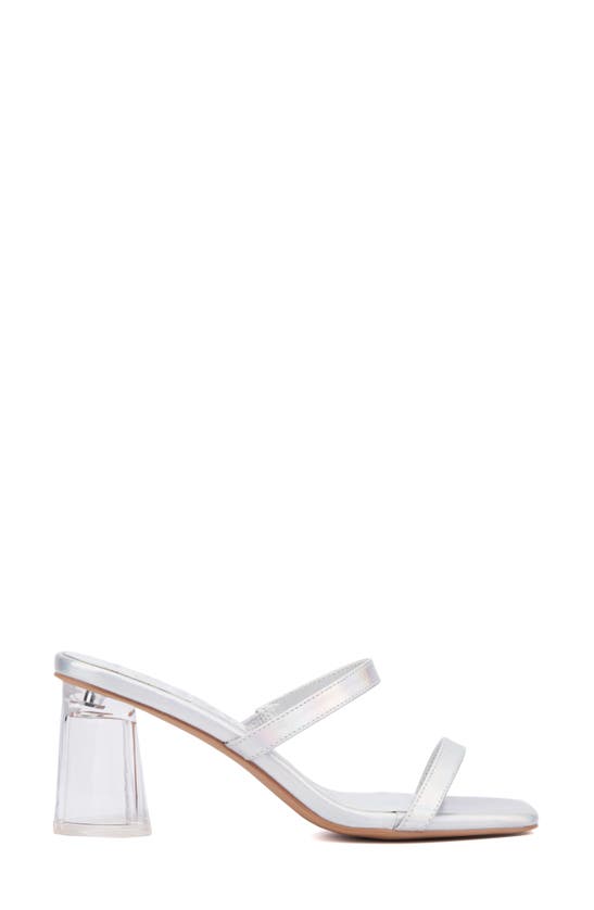 Shop Olivia Miller Lovely Clear Heel Sandal In Silver