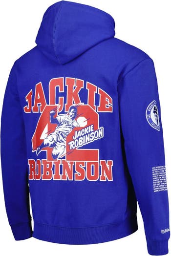 Mitchell & Ness Men's Mitchell & Ness Jackie Robinson Royal Brooklyn  Dodgers Cooperstown Collection Legends Fleece Pullover Hoodie