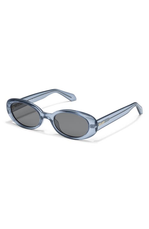 Quay Felt Cute 52mm Gradient Small Oval Sunglasses In Pri/smoke