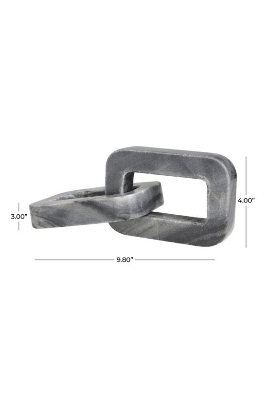 Vivian Lune Home Marble Chain Sculpture In Grey