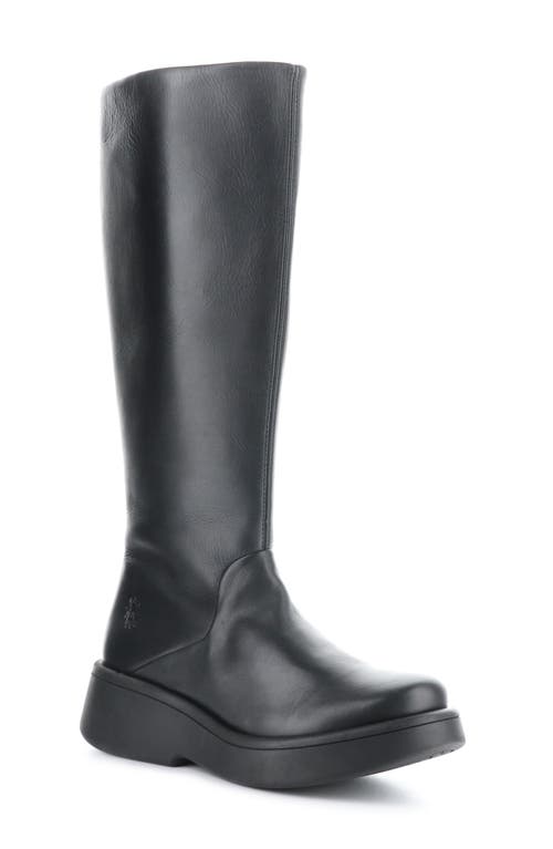 Fly London Mubi Knee High Boot In Black Dublin