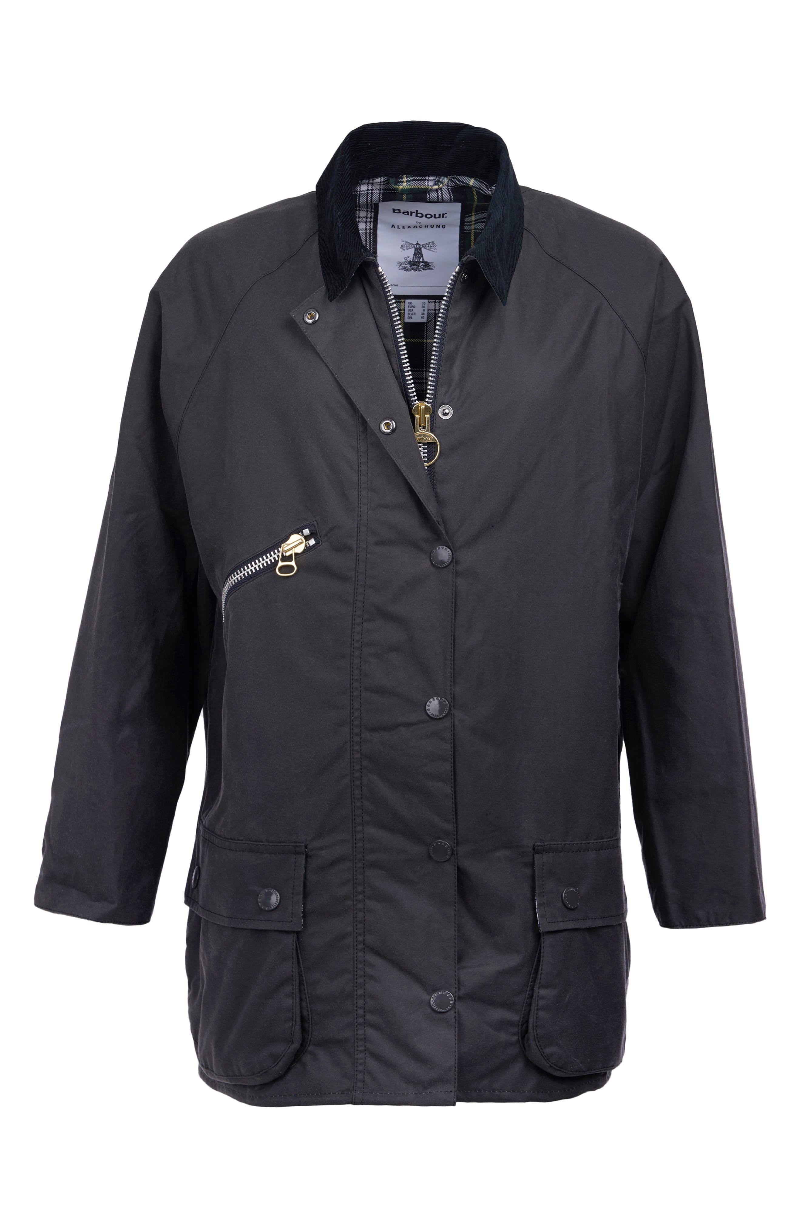 barbour by alexachung edith waxed cotton jacket