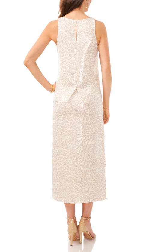 Shop Vince Camuto Sequin Sleeveless Top In Clay