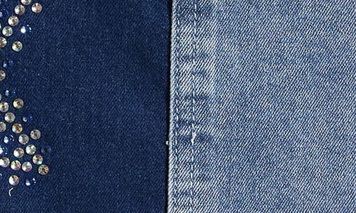 Shop Truly Me Kids' Rhinestone Star Denim Skirt In Stone Wash