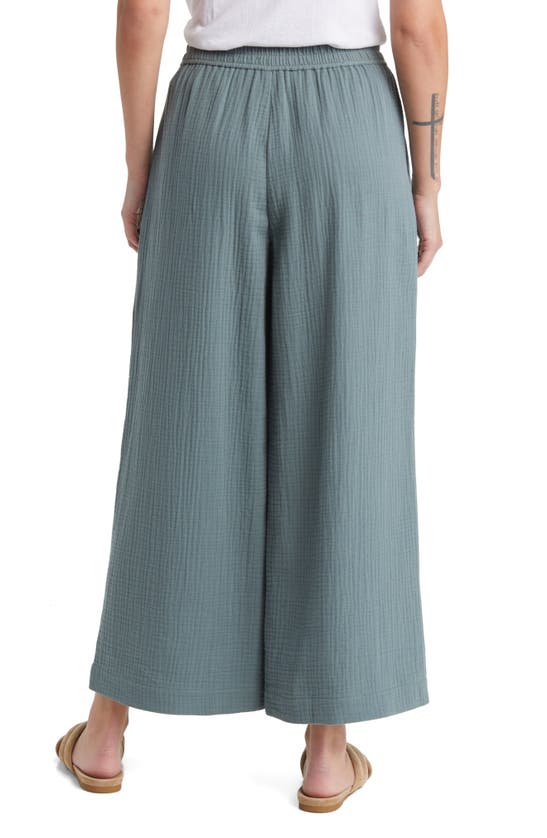 Madewell Lightspun Untailored Crop Wide Leg Pants In Architect Green