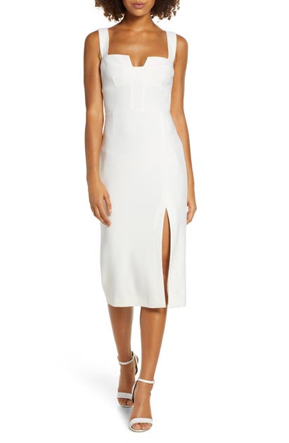 Finders Keepers Luna Front Slit Sheath Dress In Ivory | ModeSens