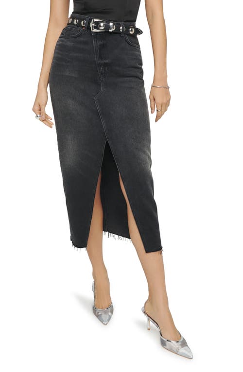 Reformation Nila Asymmetric Raw Hem Denim Skirt Nome at Nordstrom,