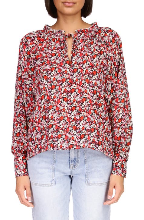 Flower Power Split Neck Blouse