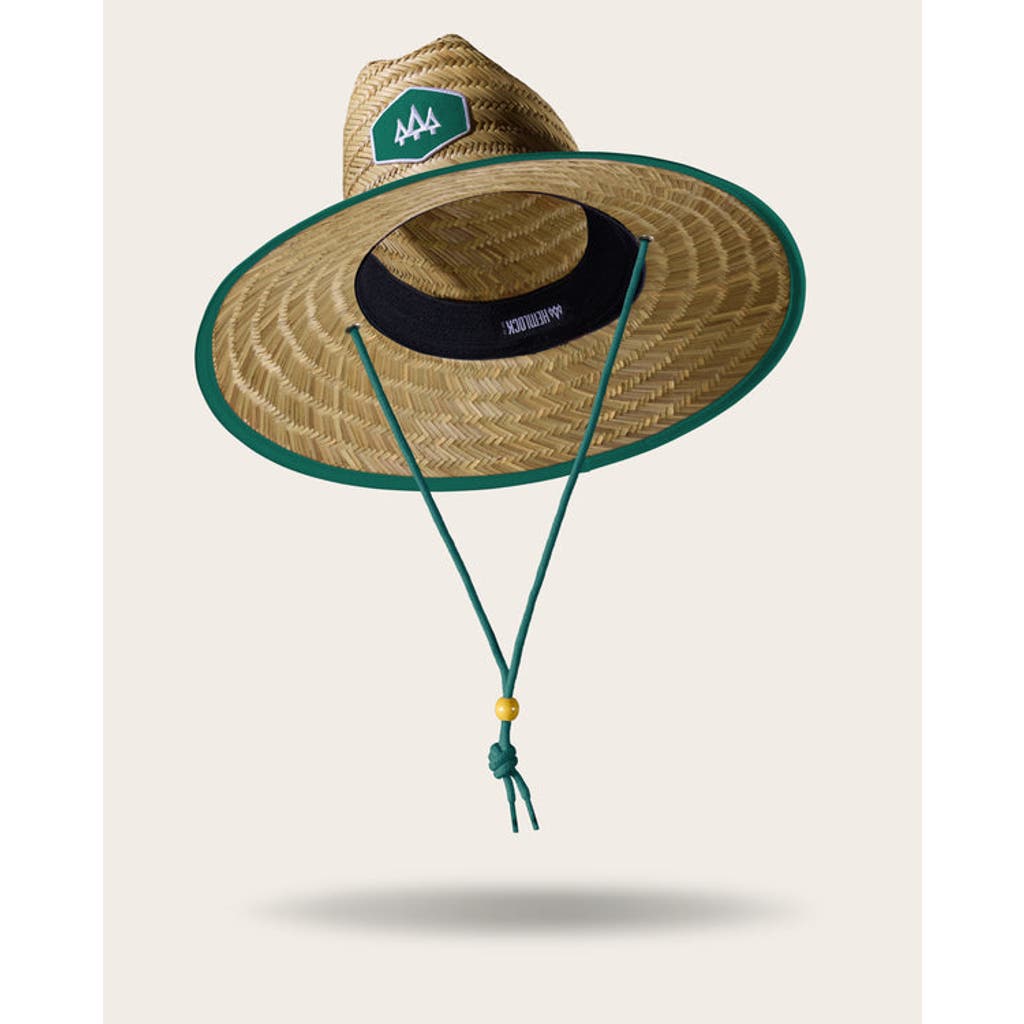 Hemlock Bare Straw Lifeguard Hat In Green Trim