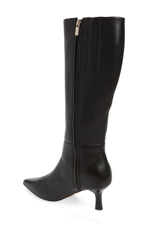 Frankie4 Allegra Pointed Toe Knee High Boot In Black Fitted