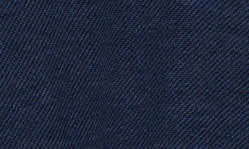 Bruno Magli Merino Wool Two-tone Twill Quarter-zip Pullover In Navy Denim