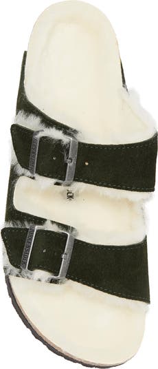 Birkenstock Arizona Genuine Shearling Lined Slide Sandal (Women)