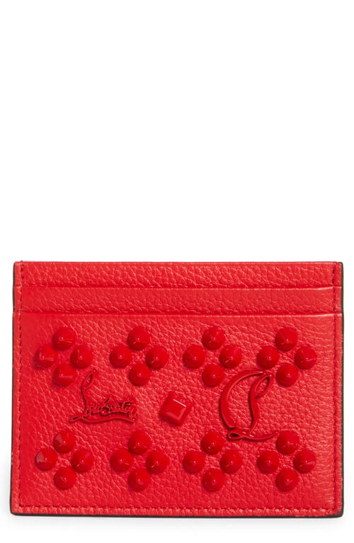 Christian Louboutin Kios Simple Leather Card Case In R297 Loubi/loubi