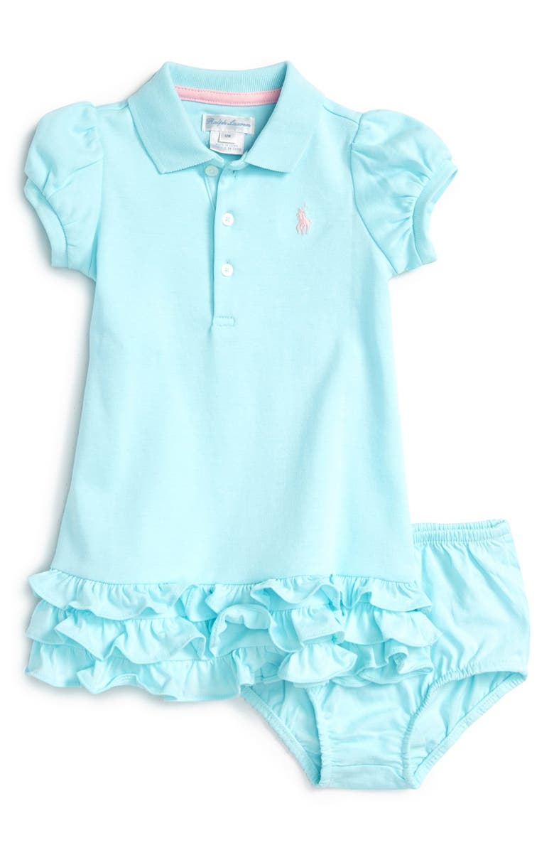 Ralph Lauren Ruffle Knit Dress (Baby Girls) | Nordstrom