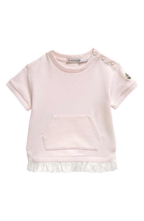 Moncler Kids' Logo Patch Short Sleeve Sweatshirt Dress Pink at Nordstrom,