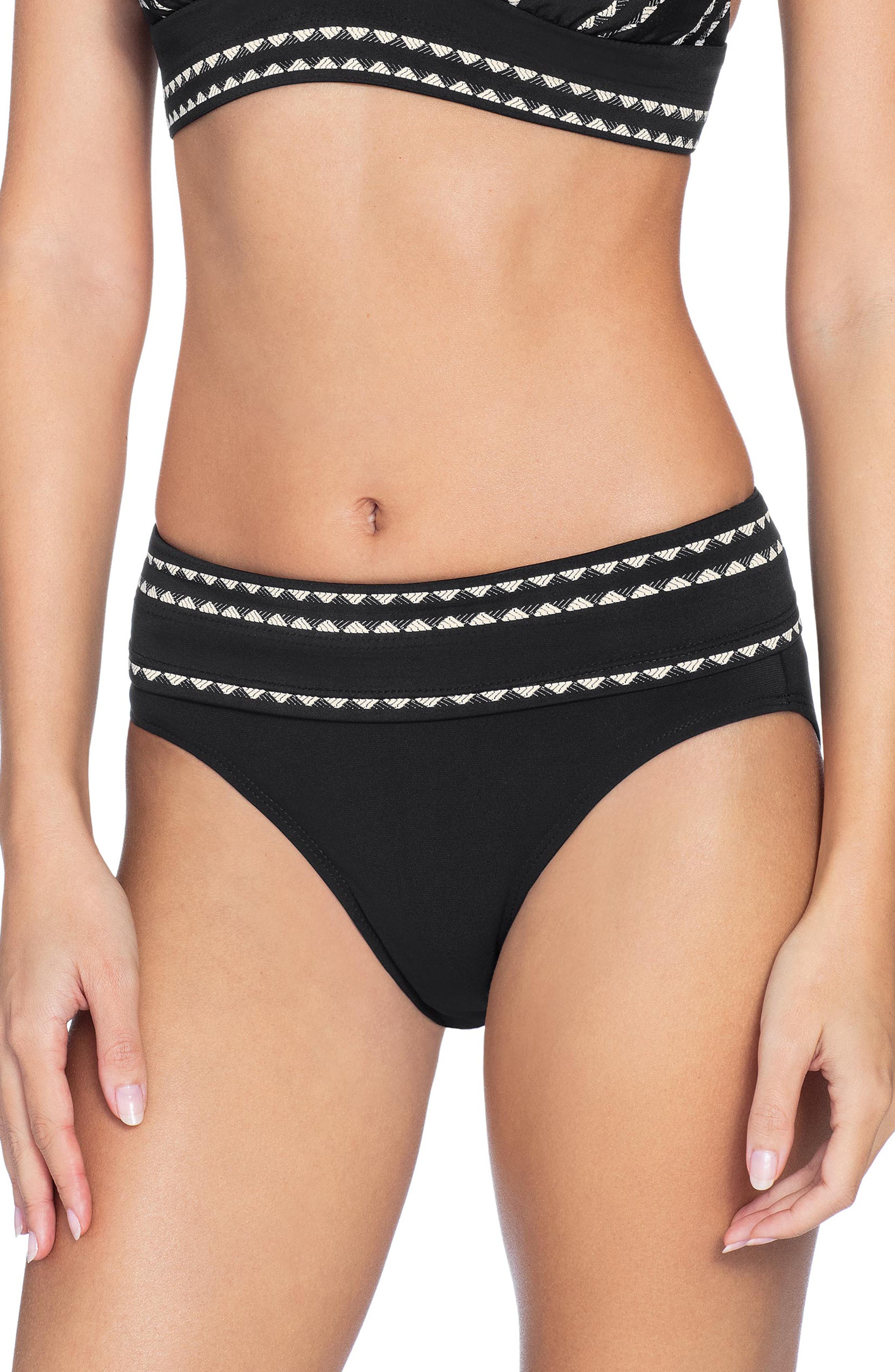 Robin Piccone Naomi Hipster Bikini Bottoms, Black
