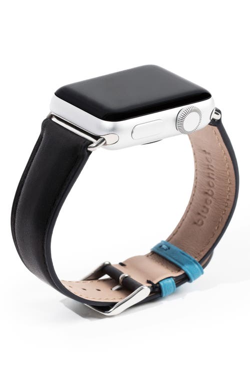 Bluebonnet Leather Apple Watch® Watchband in Black