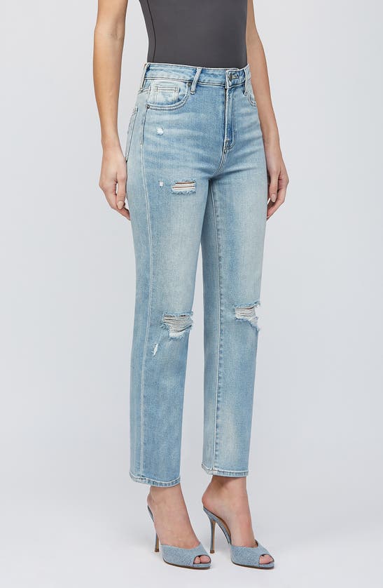 Shop Hidden Jeans Ripped Straight Leg Jeans In Light Wash
