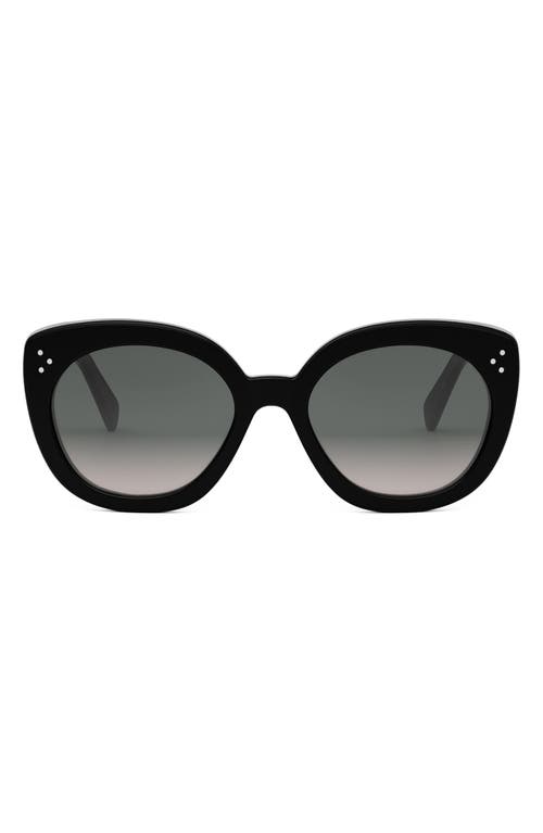 Shop Celine Bold 3 Dots 56mm Butterfly Sunglasses In Shiny Black/gradient Brown