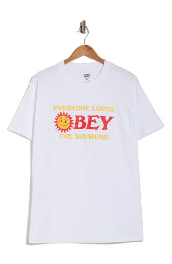 Obey Everyone Loves Sunshine Graphic T-shirt In White