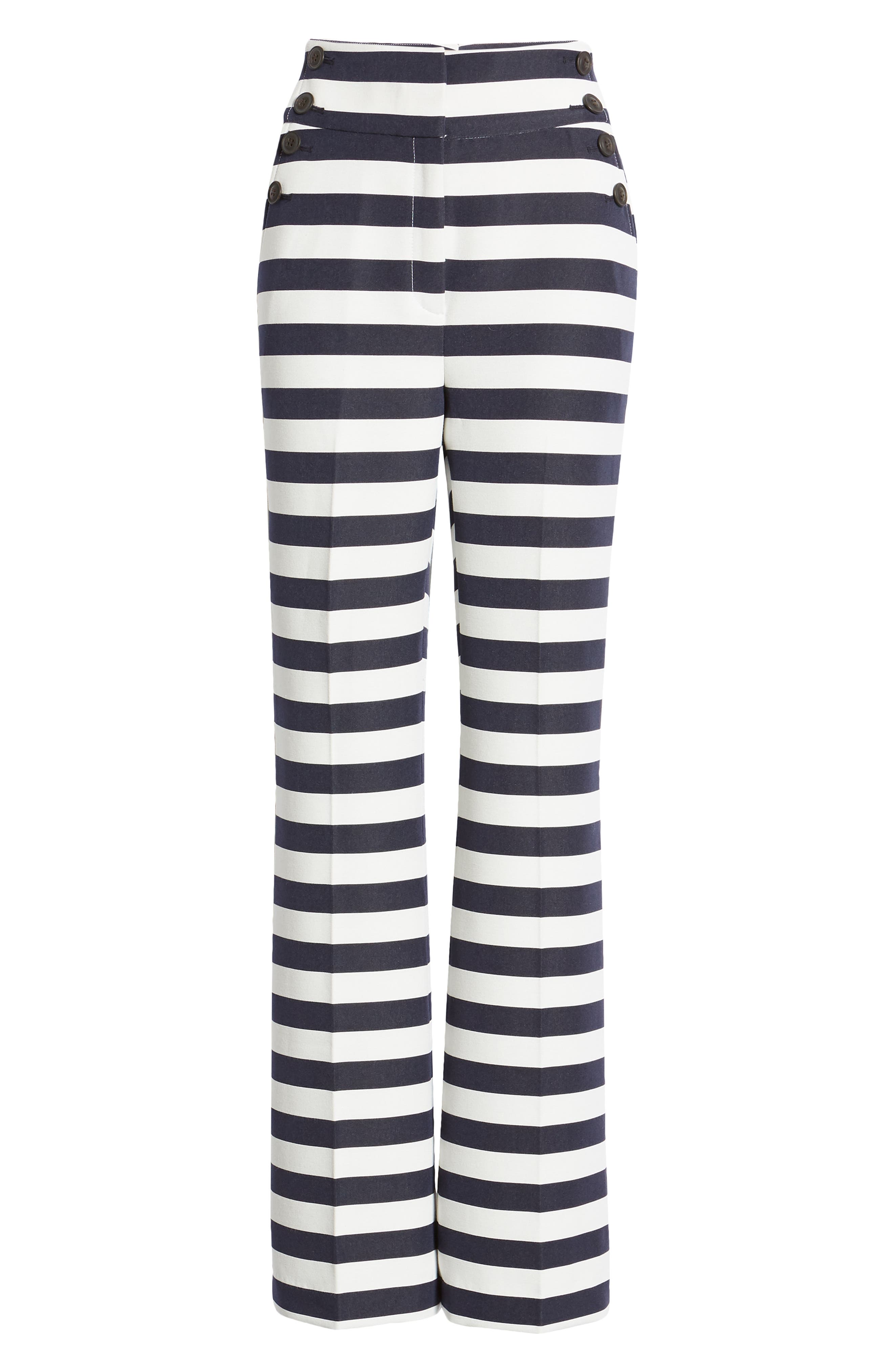 high waisted striped flare pants