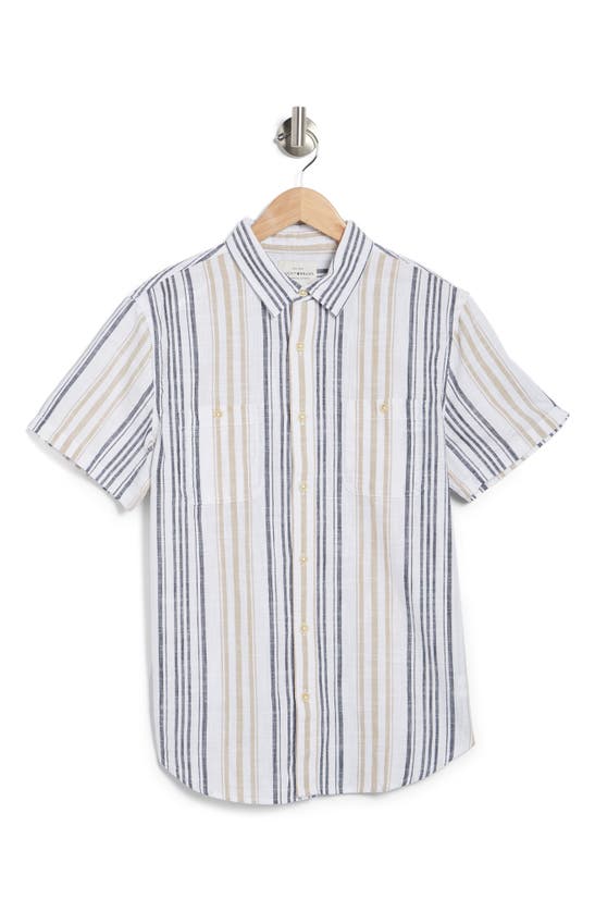 Lucky Brand Mason Short Sleeve Workwear Button-up Shirt In Natural Multi