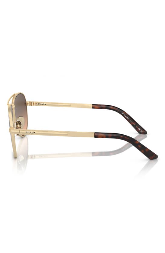 Prada 60mm Pilot Sunglasses In Matte Pale Gold