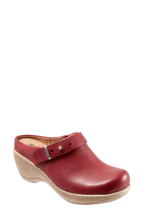 SoftWalk Marquette Clog Dark Red Leather at Nordstrom,