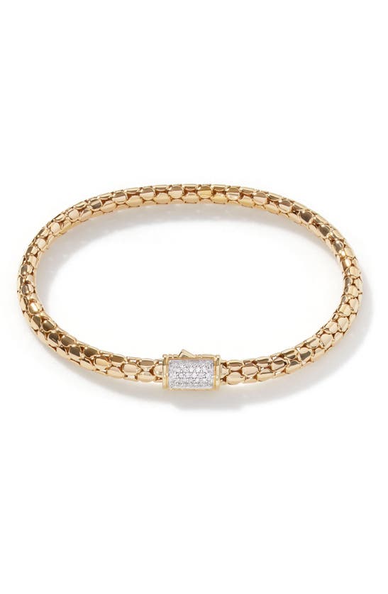 Shop John Hardy Dot Chain Pavé Diamond Bracelet In Gold